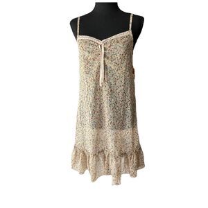 MICHEL KLEIN Y2K Slip Dress Nightgown Semi Sheer Boho Cottagecore
